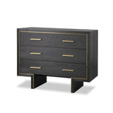 Tigur Chest Of Drawers  - Black Ash Veneer/Polished Brass