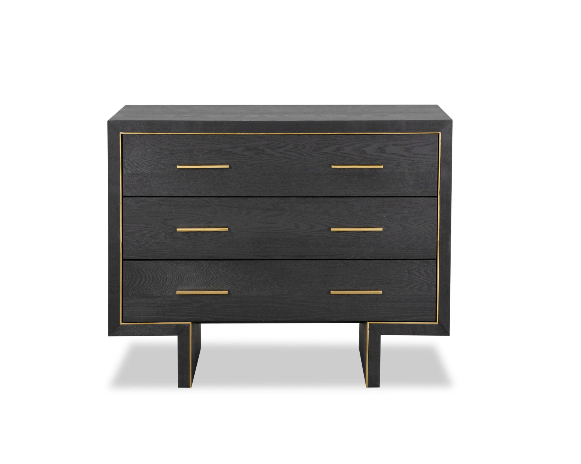Tigur Chest Of Drawers  - Black Ash Veneer/Polished Brass