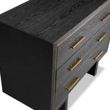 Tigur Chest Of Drawers  - Black Ash Veneer/Polished Brass