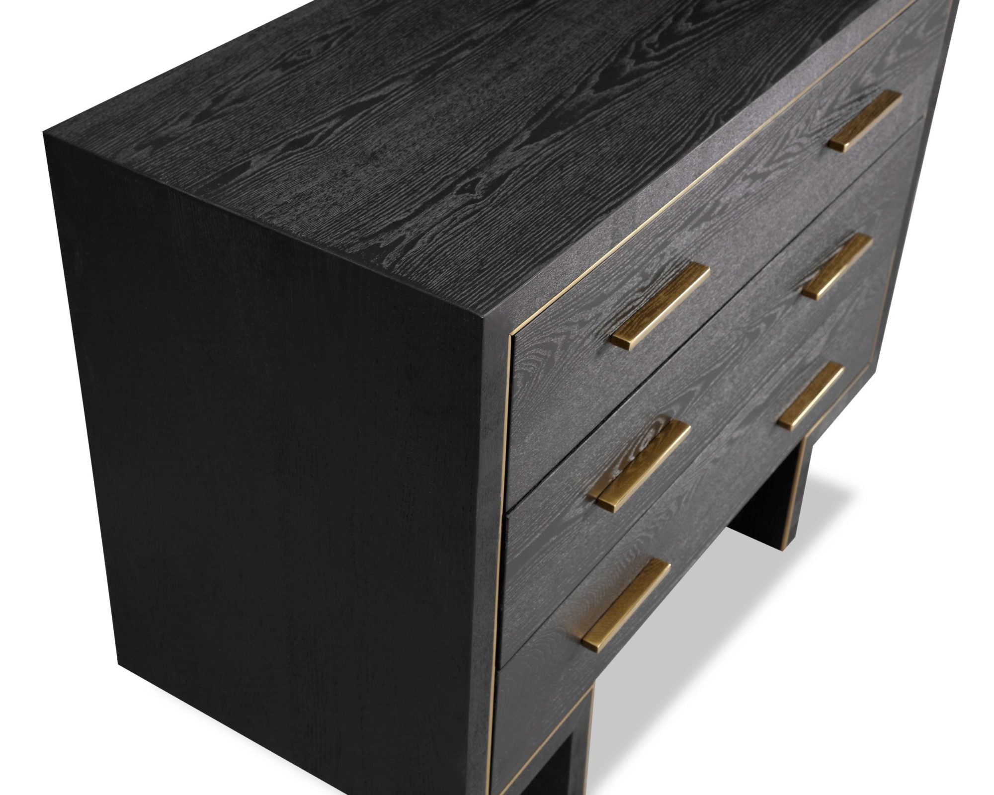 Tigur Chest Of Drawers  - Black Ash Veneer/Polished Brass