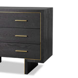 Tigur Chest Of Drawers  - Black Ash Veneer/Polished Brass