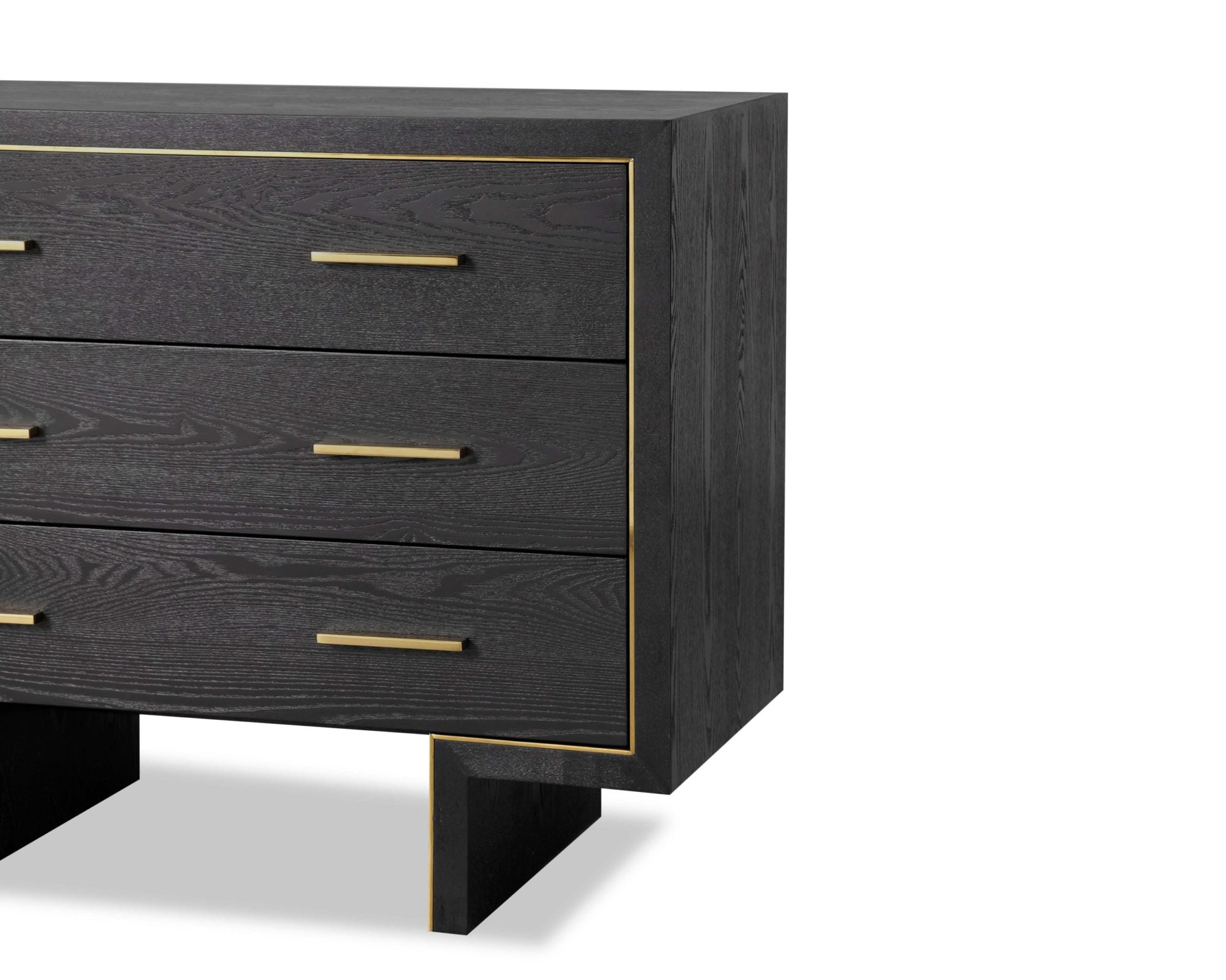 Tigur Chest Of Drawers  - Black Ash Veneer/Polished Brass