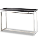 Malcom Console Table  -  Black Ash Veneer/Stainless Steel