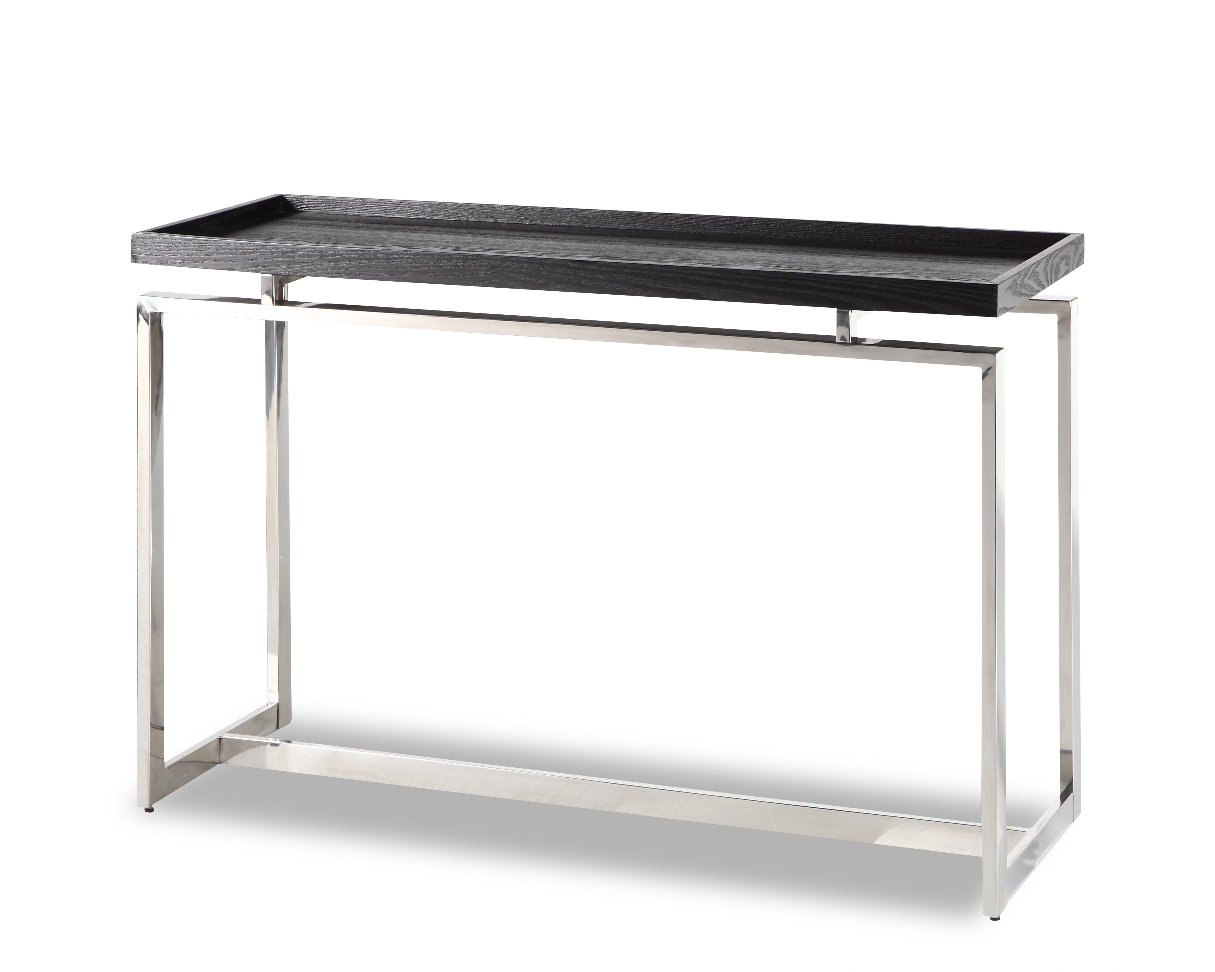Malcom Console Table  -  Black Ash Veneer/Stainless Steel