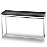 Malcom Console Table  -  Black Ash Veneer/Stainless Steel
