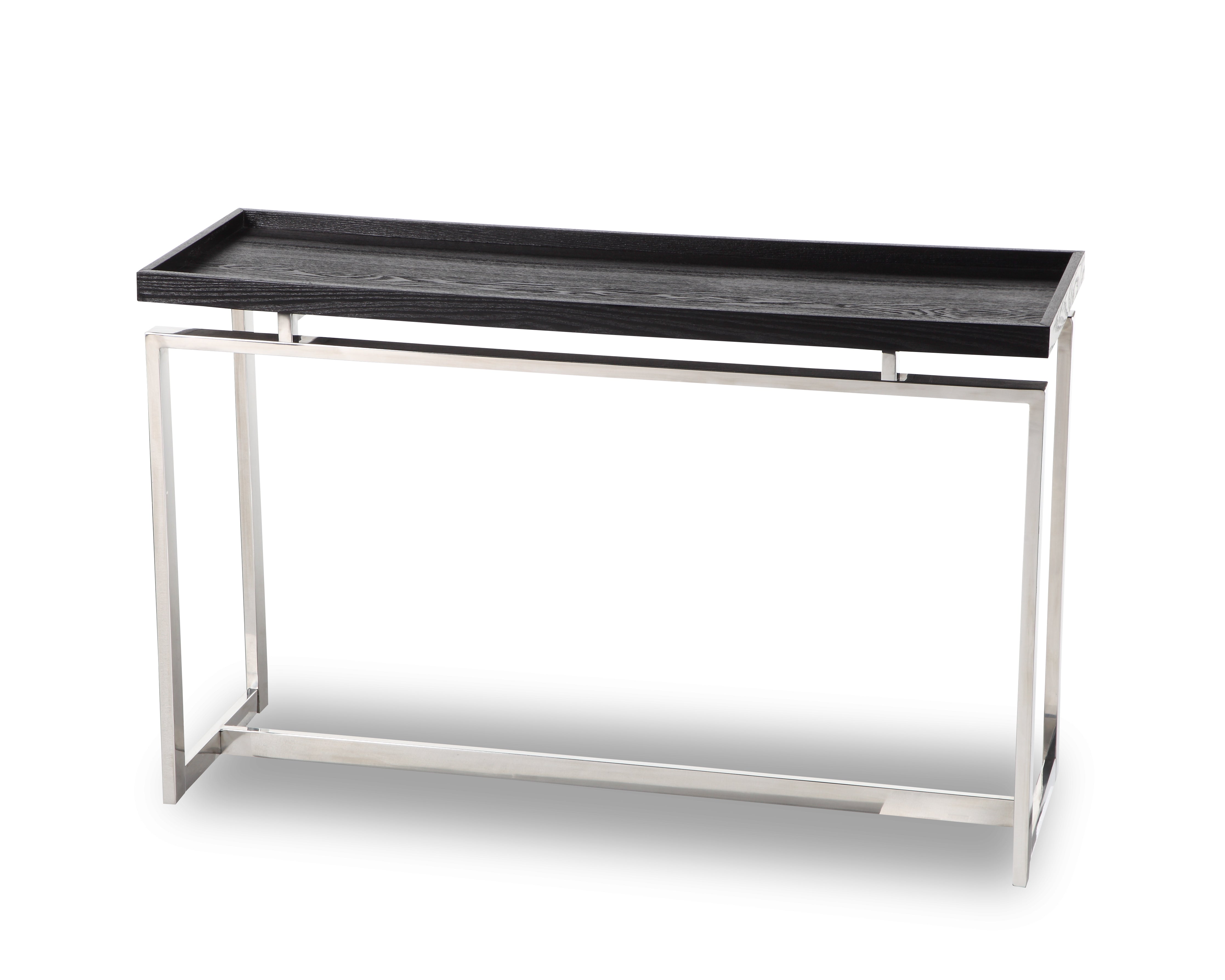 Malcom Console Table  -  Black Ash Veneer/Stainless Steel