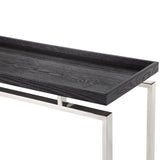 Malcom Console Table  -  Black Ash Veneer/Stainless Steel