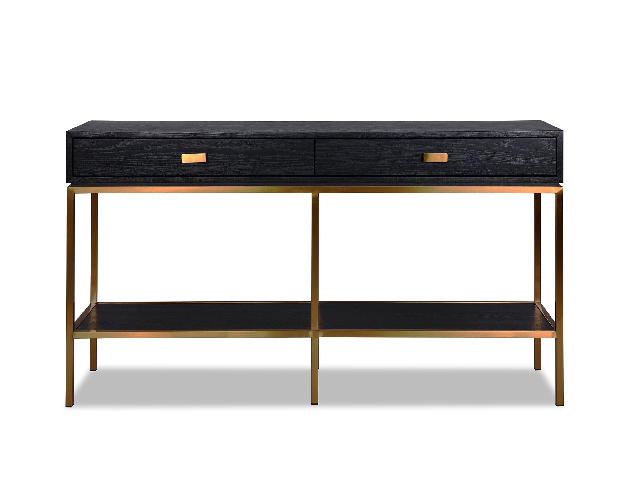Levi Dressing Table  -  Black Ash Veneer/Brushed Brass