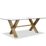 Zaha Dining Table  - Clear Glass/Brushed Brass