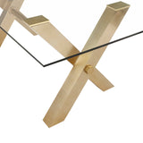 Zaha Dining Table  - Clear Glass/Brushed Brass