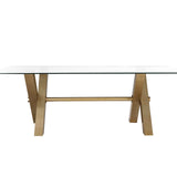 Zaha Dining Table  - Clear Glass/Brushed Brass