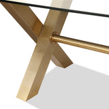 Zaha Dining Table  - Clear Glass/Brushed Brass