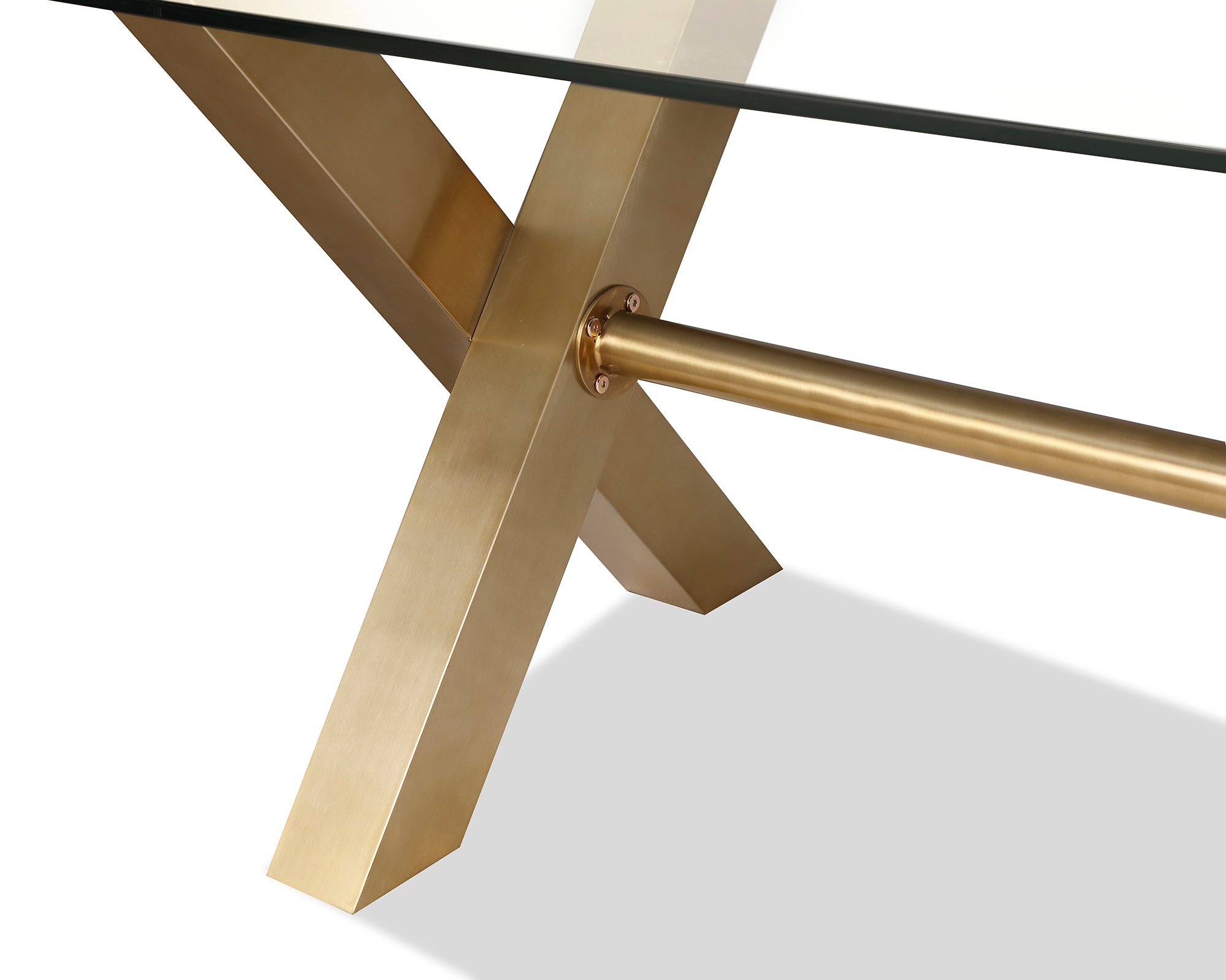 Zaha Dining Table  - Clear Glass/Brushed Brass