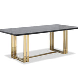 Lennox Dining Table  - Black Ash Veneer/Polished Brass