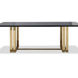 Lennox Dining Table  - Black Ash Veneer/Polished Brass