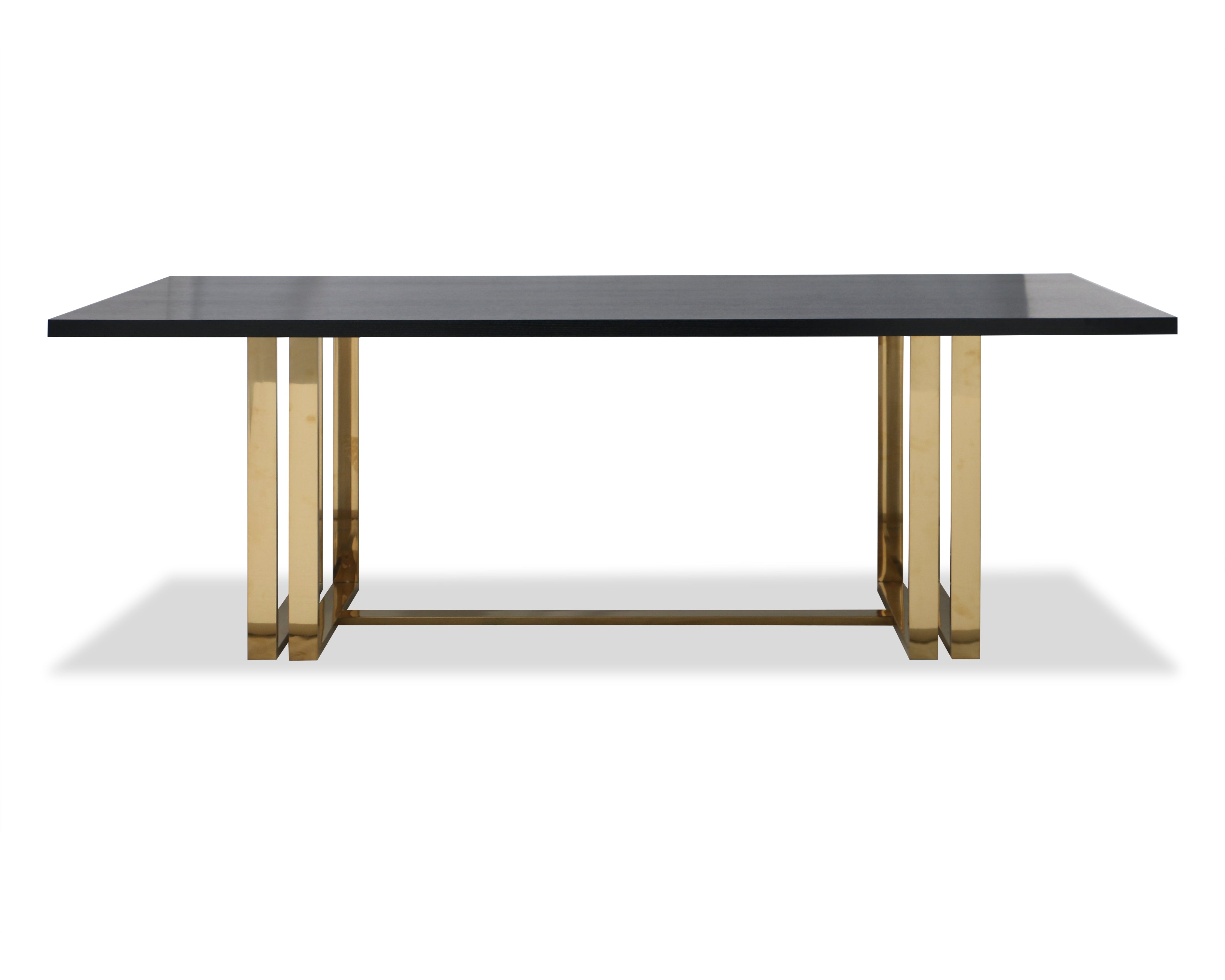 Lennox Dining Table  - Black Ash Veneer/Polished Brass