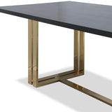 Lennox Dining Table  - Black Ash Veneer/Polished Brass