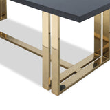Lennox Dining Table  - Black Ash Veneer/Polished Brass