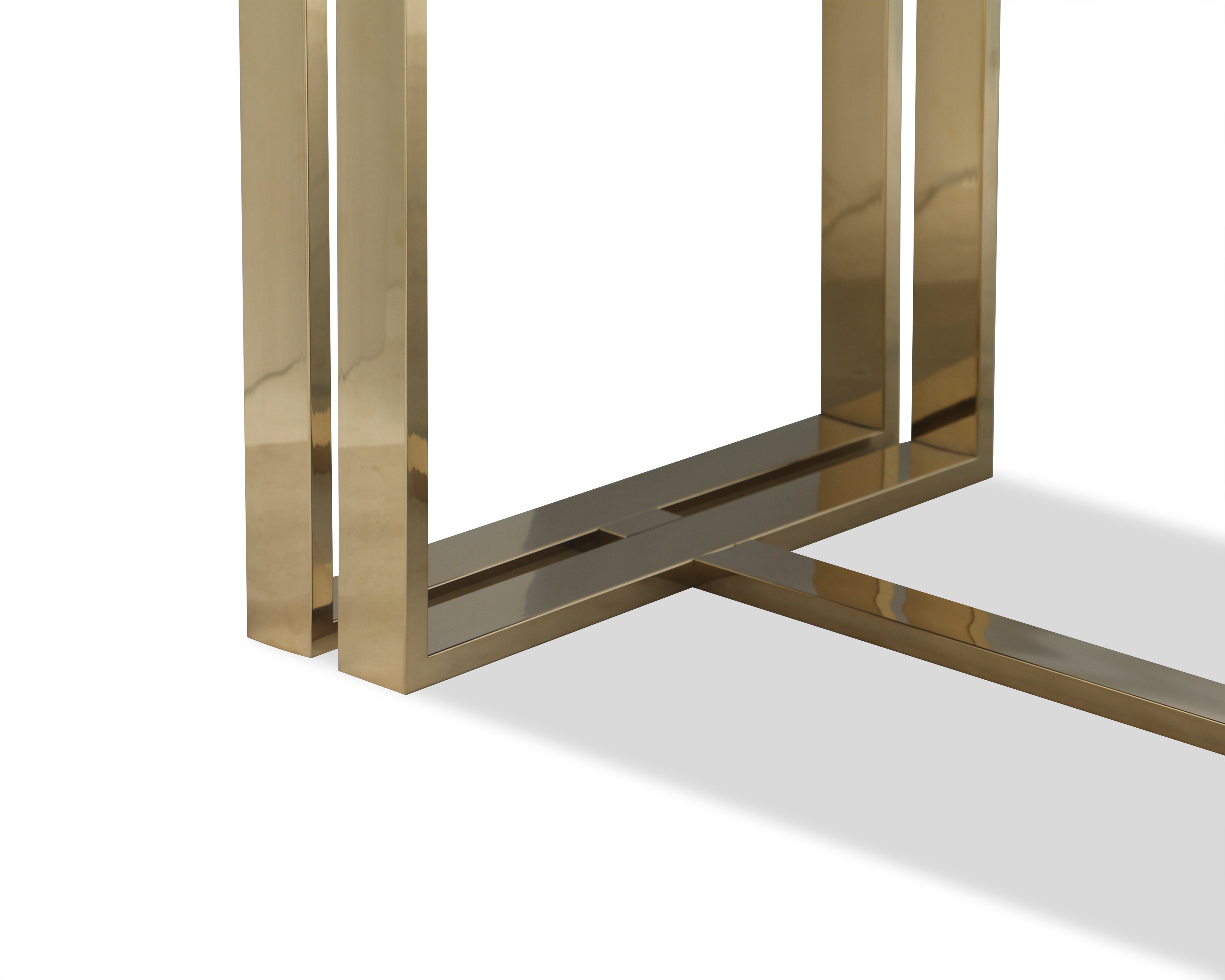 Lennox Dining Table  - Black Ash Veneer/Polished Brass