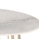 Fenty Dining Table  - White Marble/Brushed Brass