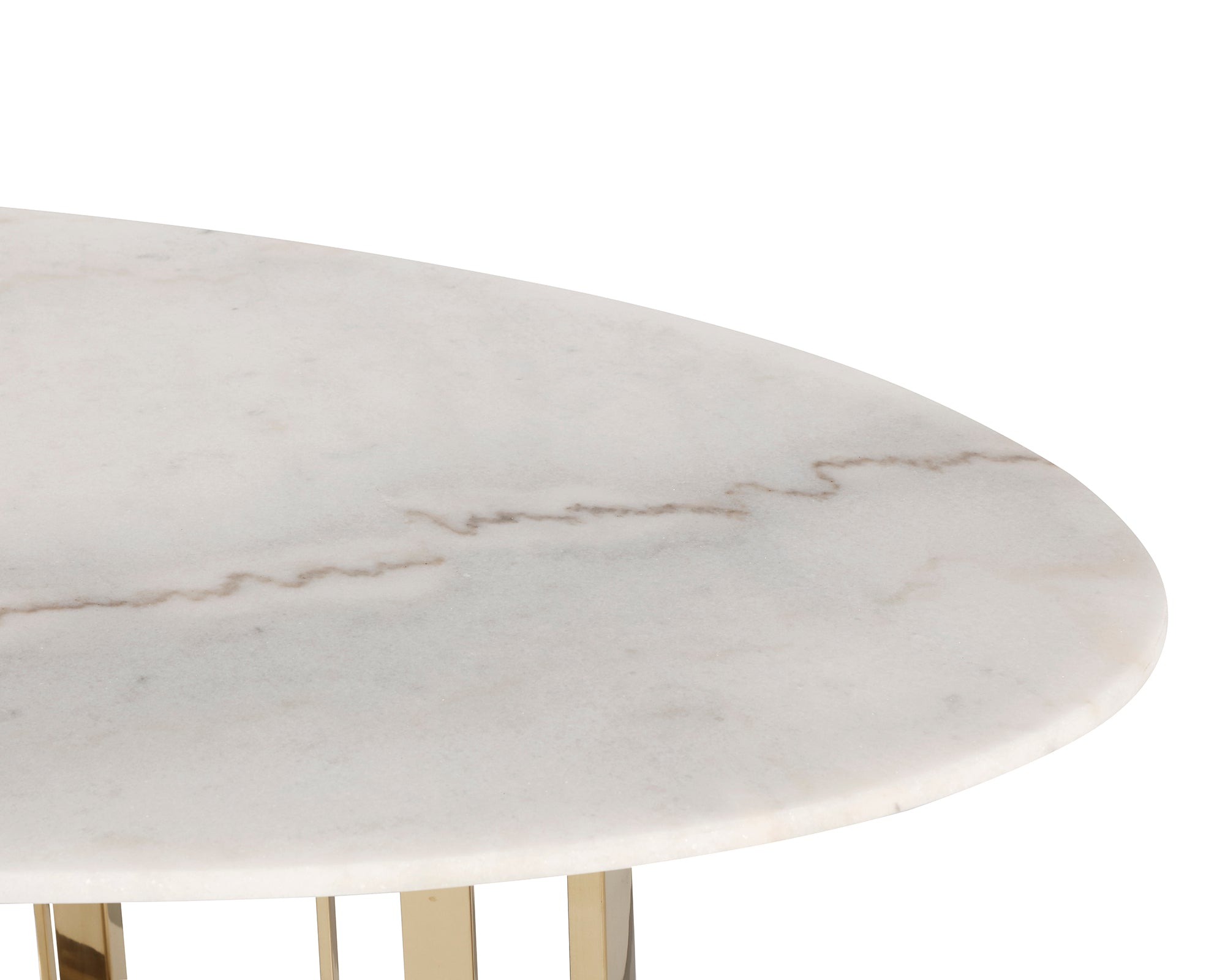 Fenty Dining Table  - White Marble/Brushed Brass