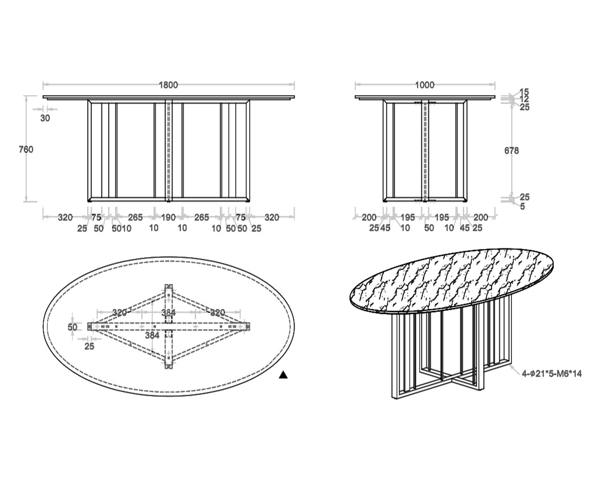 Liang & Eimil Fenty Dining Table in Brass