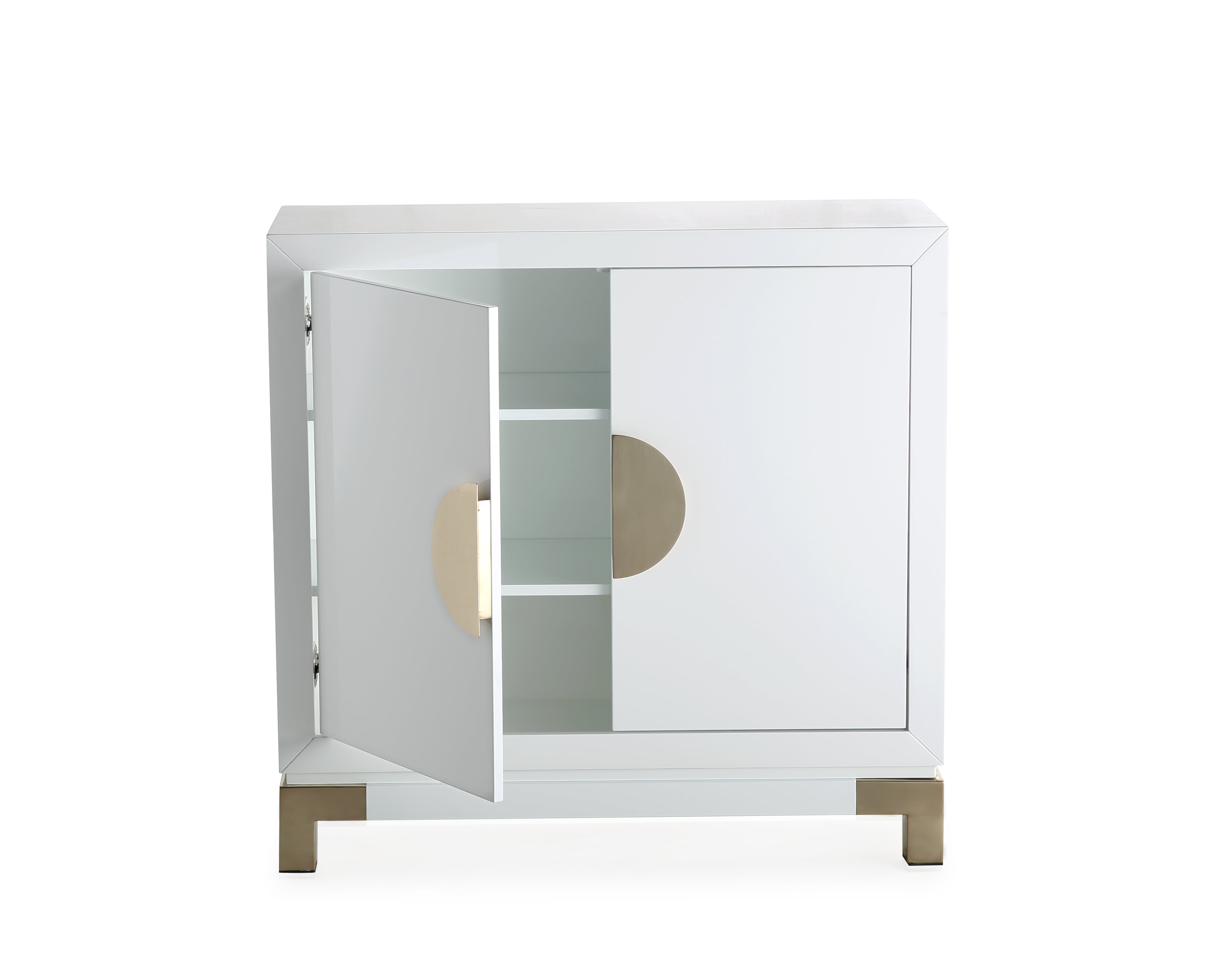 Otium Sideboard  -  White High Gloss/Polished Gold