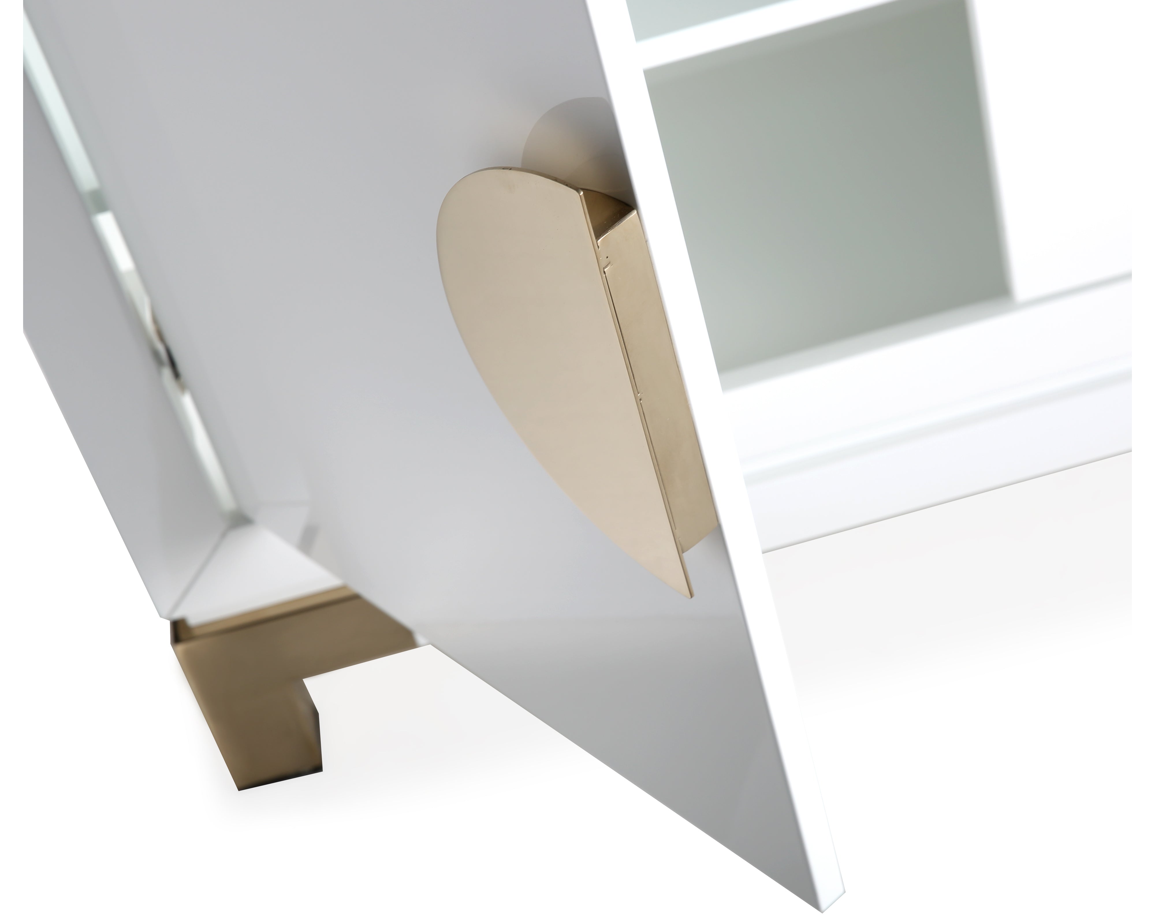 Otium Sideboard  -  White High Gloss/Polished Gold