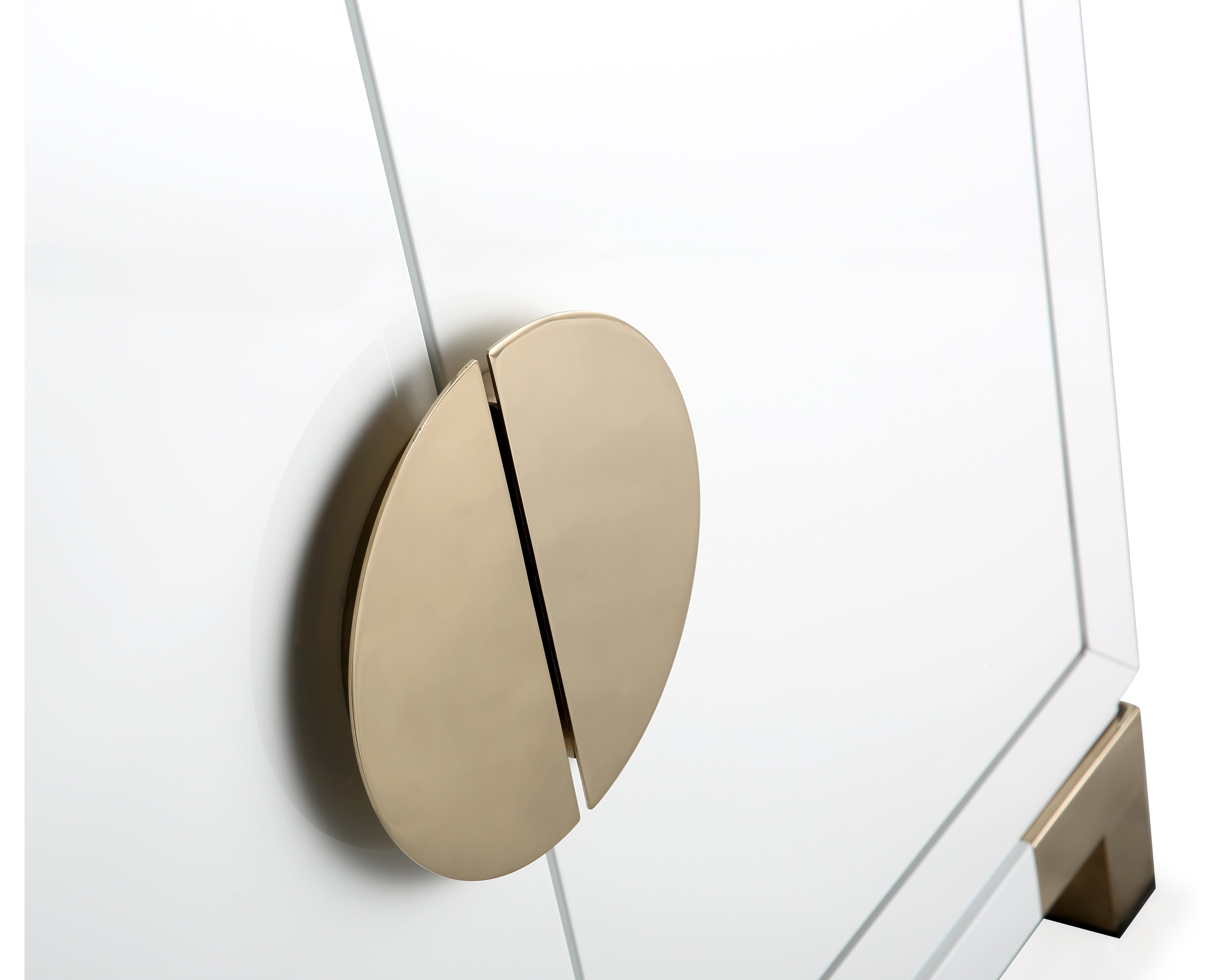 Otium Sideboard  -  White High Gloss/Polished Gold