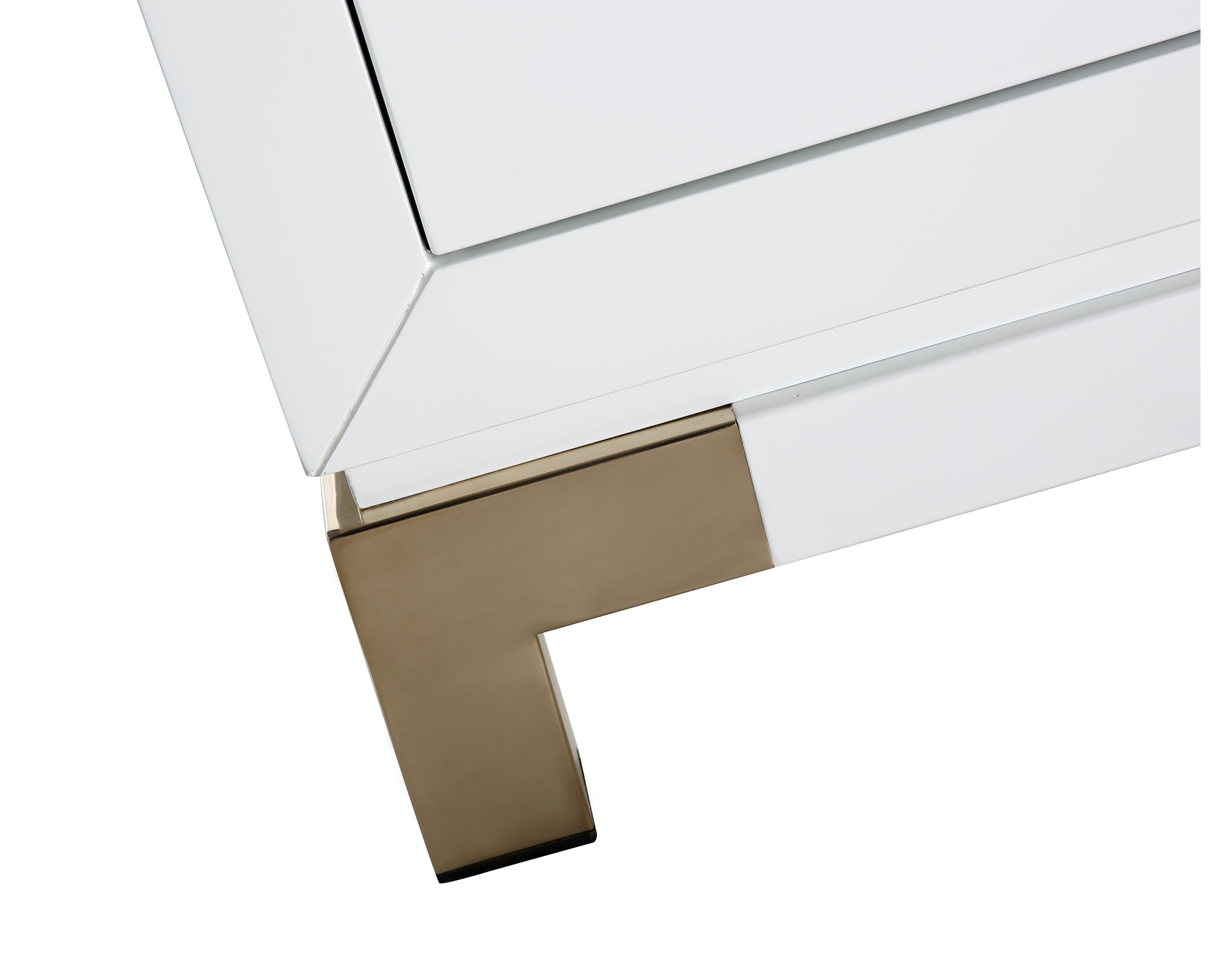 Otium Sideboard  -  White High Gloss/Polished Gold