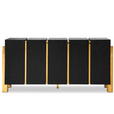 Enigma Sideboard  - Black Ash Veneer/Polished Brass