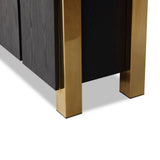 Enigma Sideboard  - Black Ash Veneer/Polished Brass