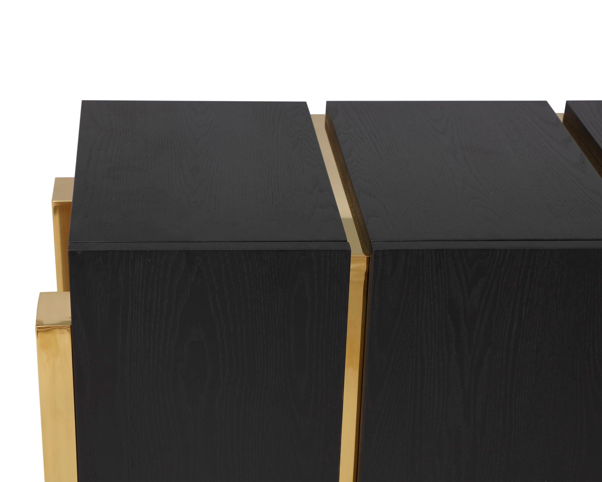 Enigma Sideboard  - Black Ash Veneer/Polished Brass