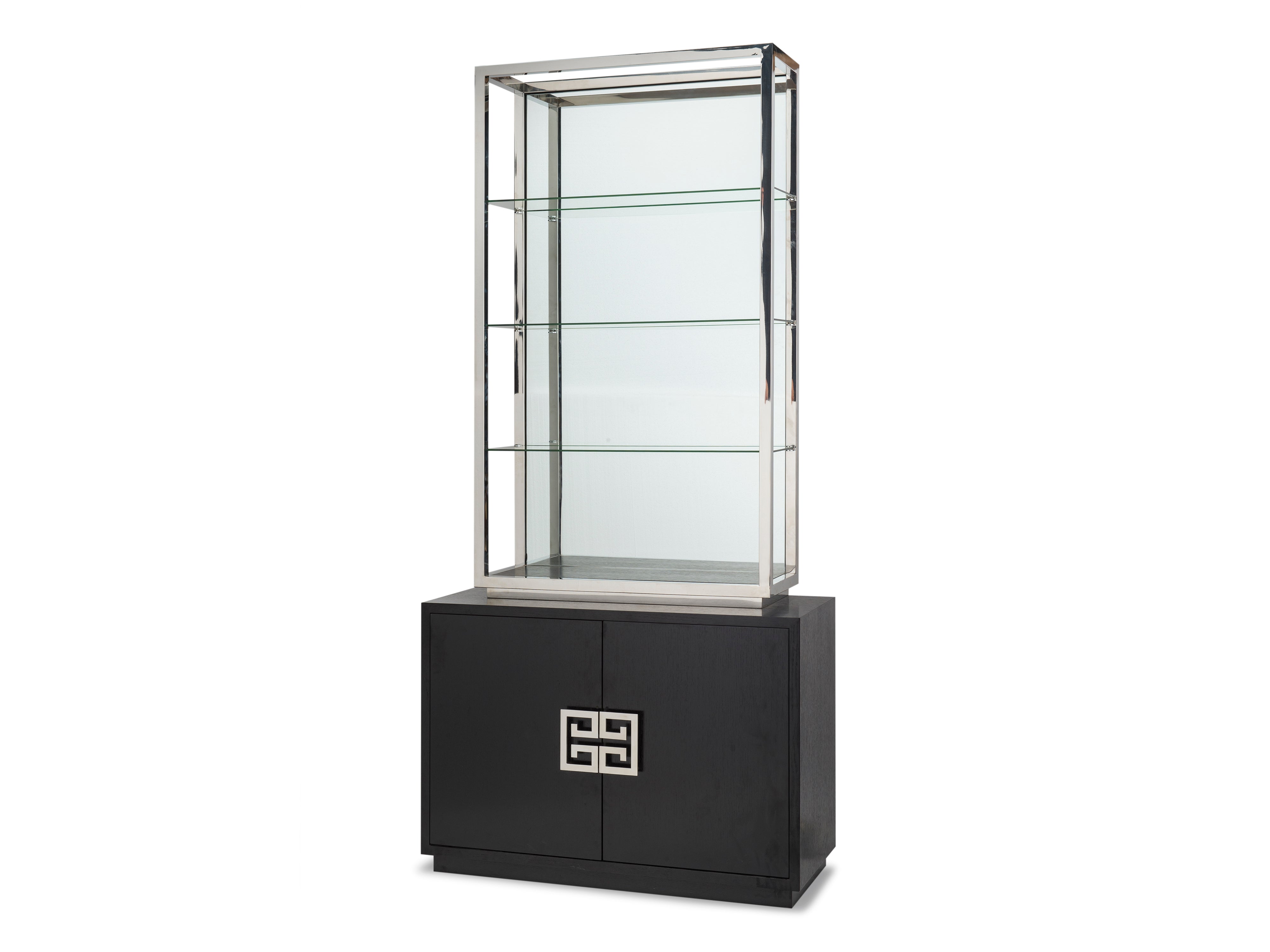 Liang & Eimil Nobbu Shelving Unit with Black Ash Veneer and Polished Stainless Steel