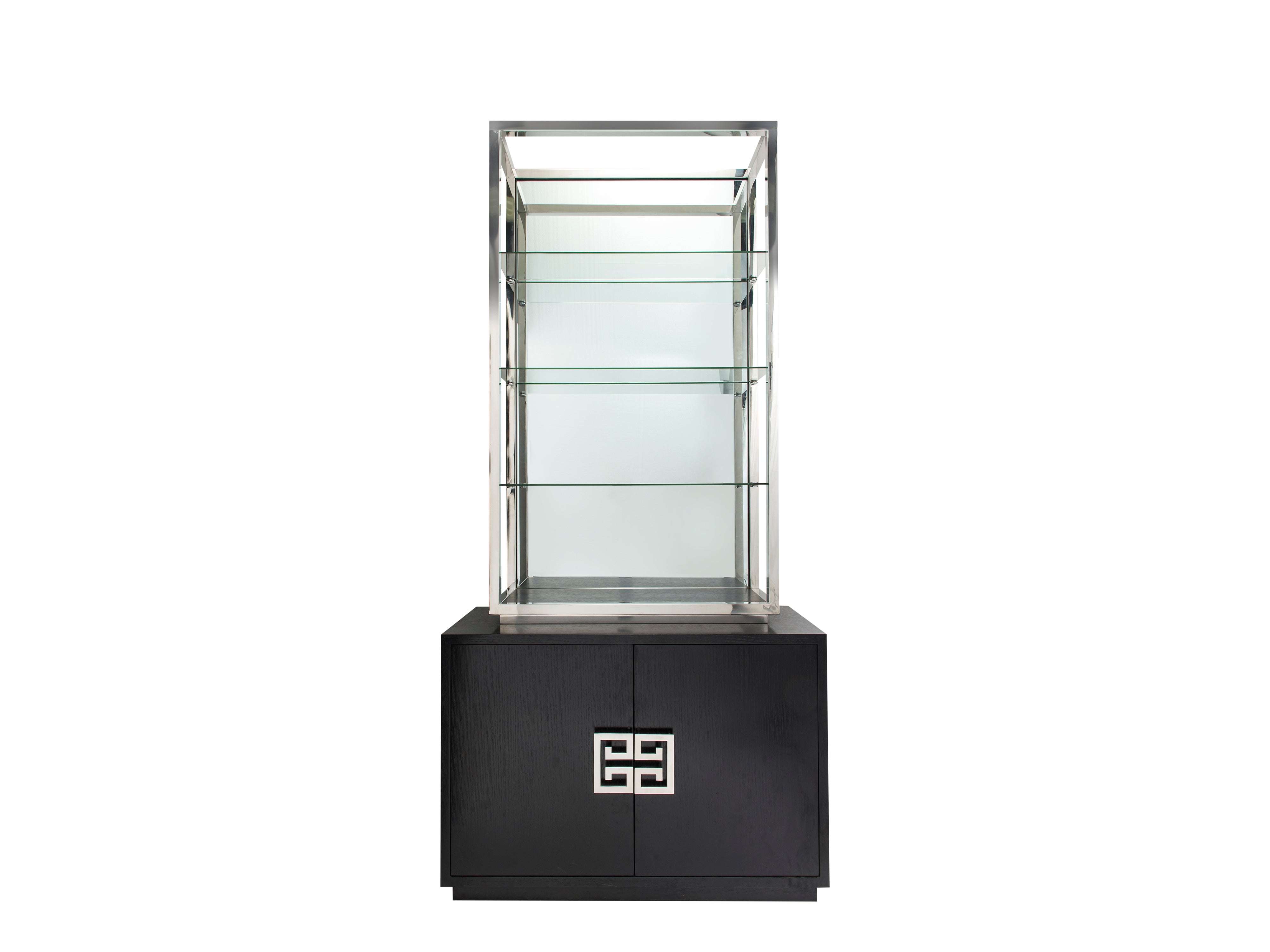 Nobbu Shelving  -  Black Ash & Stainless Steel