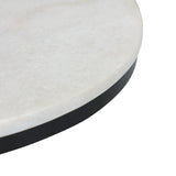 Eton Side Table  - White Marble/Black High Gloss Metal