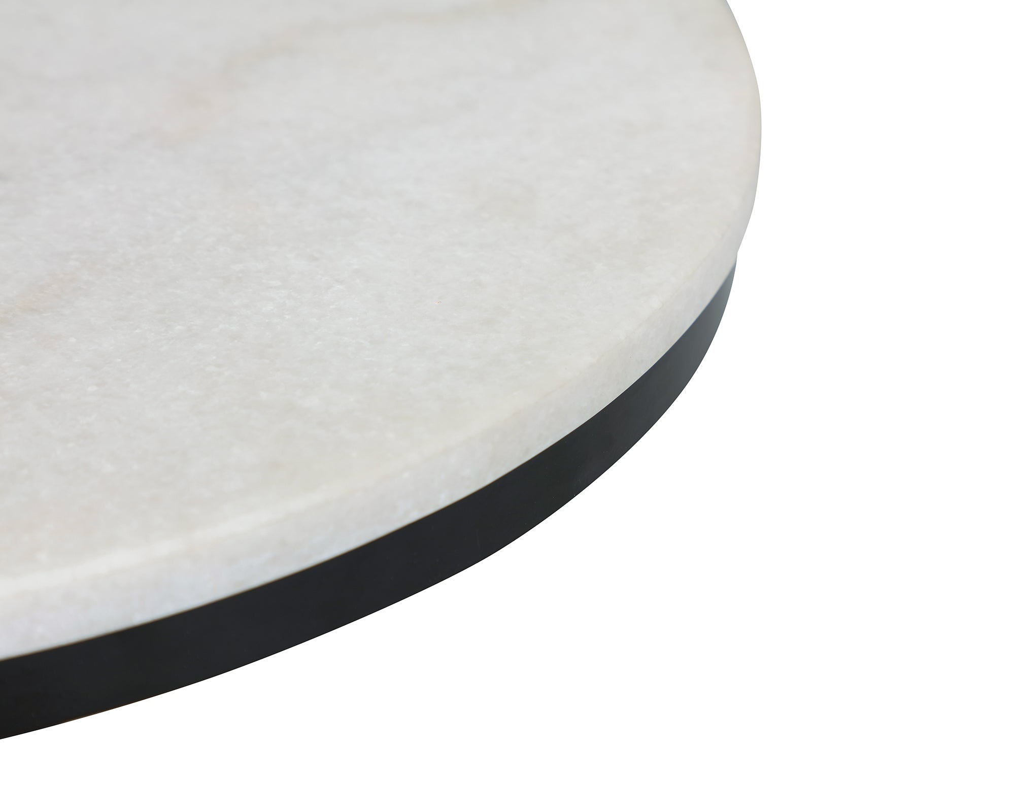 Eton Side Table  - White Marble/Black High Gloss Metal