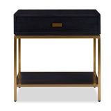 Levi Bedside Table  -  Black Ash Veneer/Brushed Brass