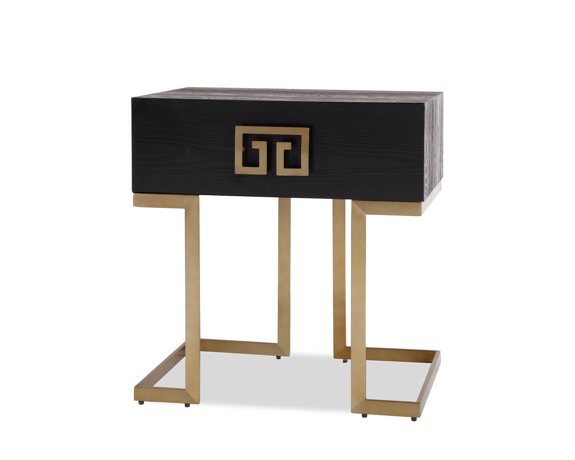 Liang & Eimil Nobbu Bedside Table with Black Ash Veneer and Brushed Brass