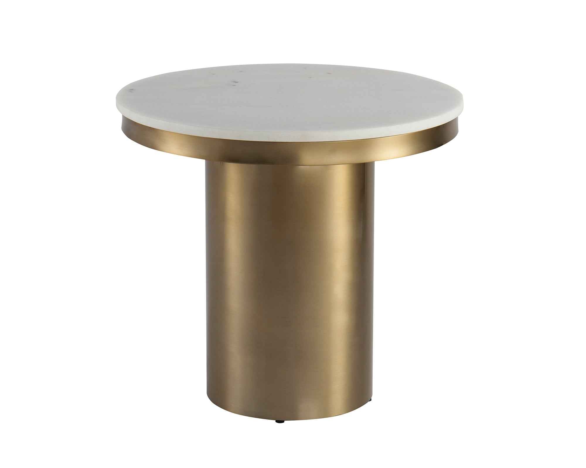 Liang & Eimil Camden Side Table in White Marble & Brass