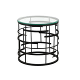 Viena Side Table  - Clear Glass/Black
