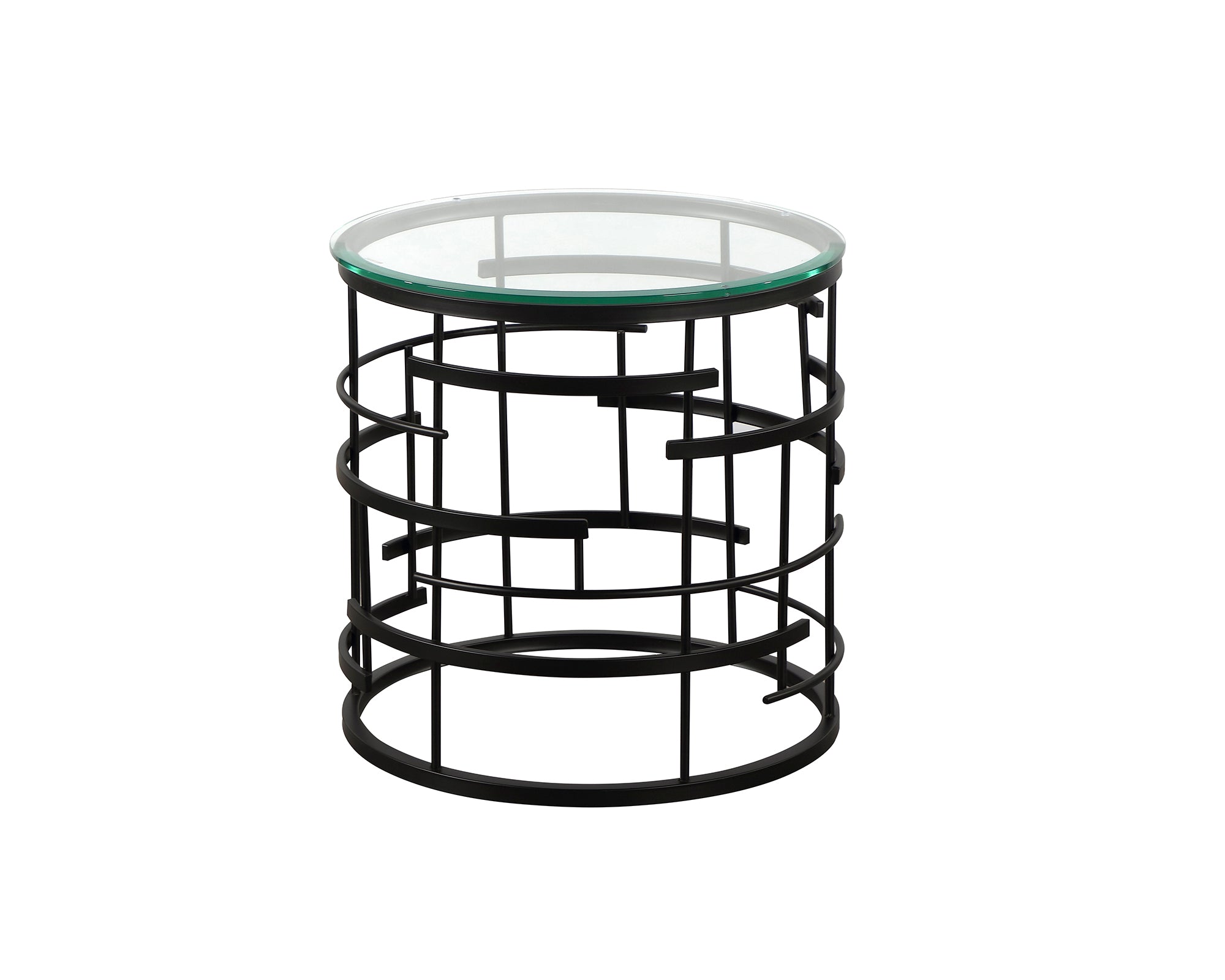 Viena Side Table  - Clear Glass/Black