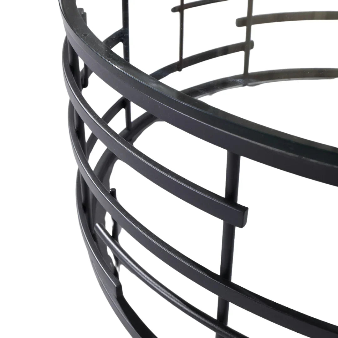 Liang & Eimil Viena Side Table with Glass and Matt Black Steel