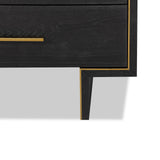 Tigur Bedside Table  -  Black Ash Veneer/Polished Brass