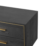 Tigur Bedside Table  -  Black Ash Veneer/Polished Brass