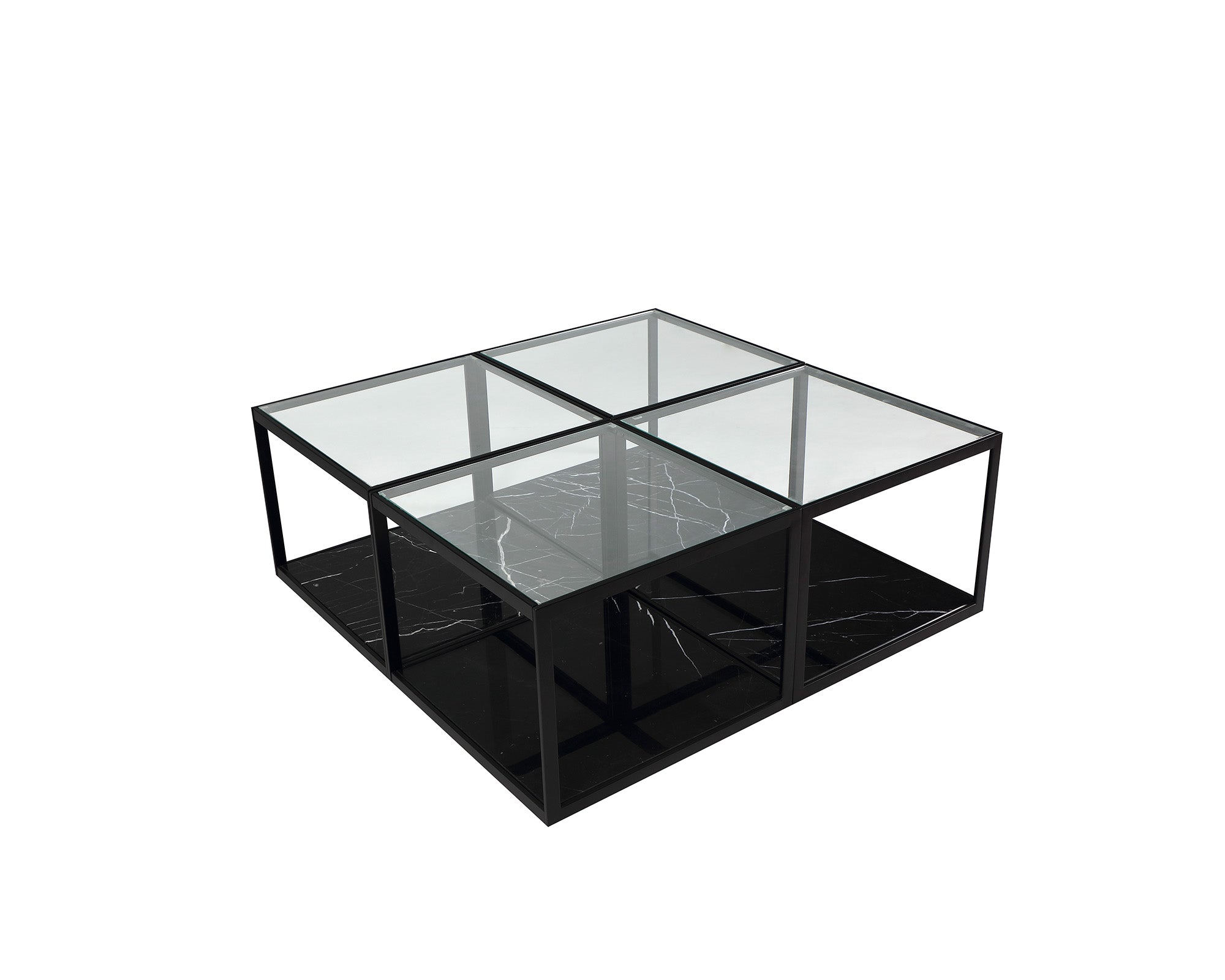 Tamon Coffee Table (set of 2) - Black Marble