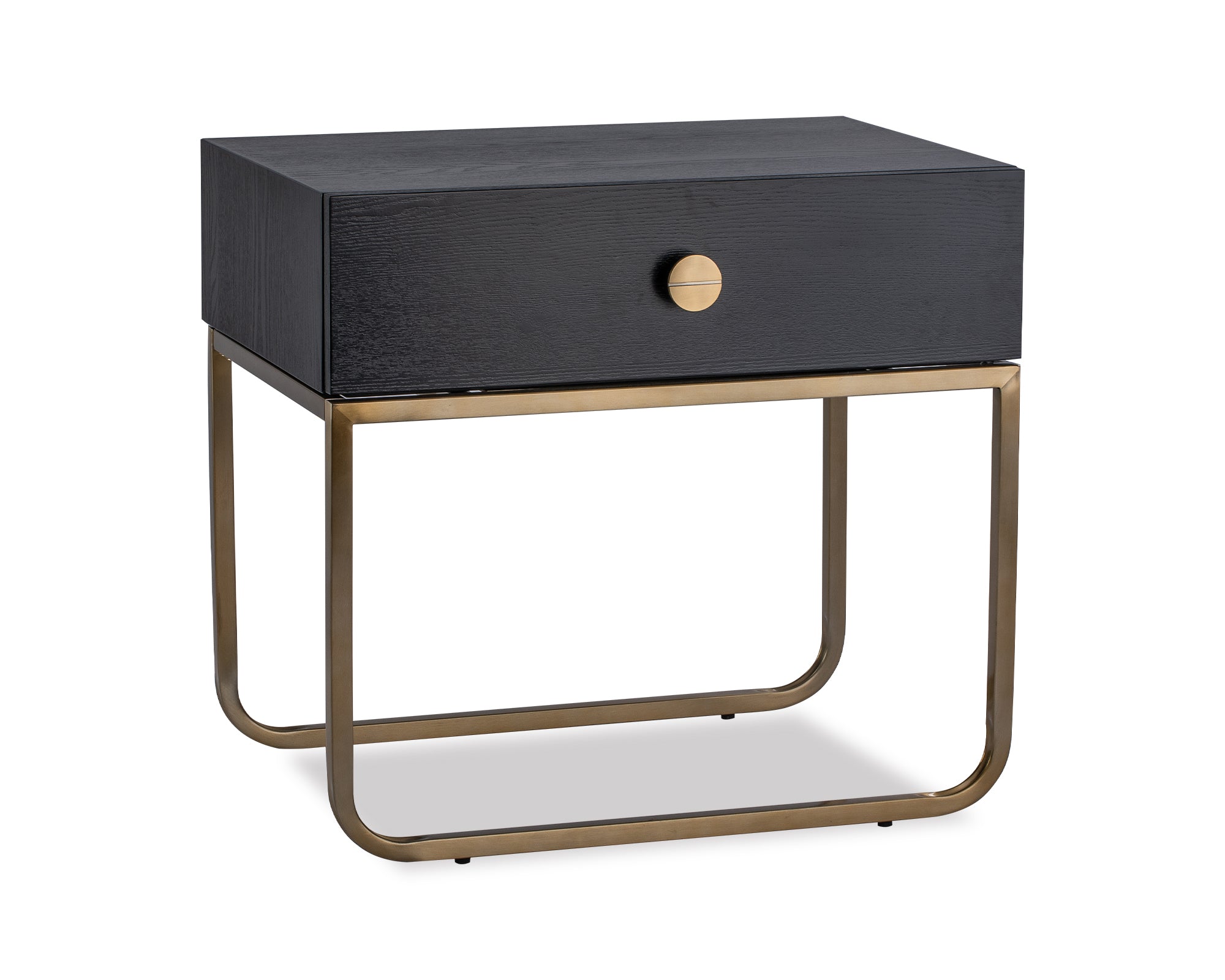 Rhapsody Bedside Table  - Black Ash/Brushed Brass