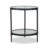 Adlon Side Table  -  Industrial Brown/Clear Glass