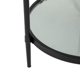Adlon Side Table  -  Industrial Brown/Clear Glass