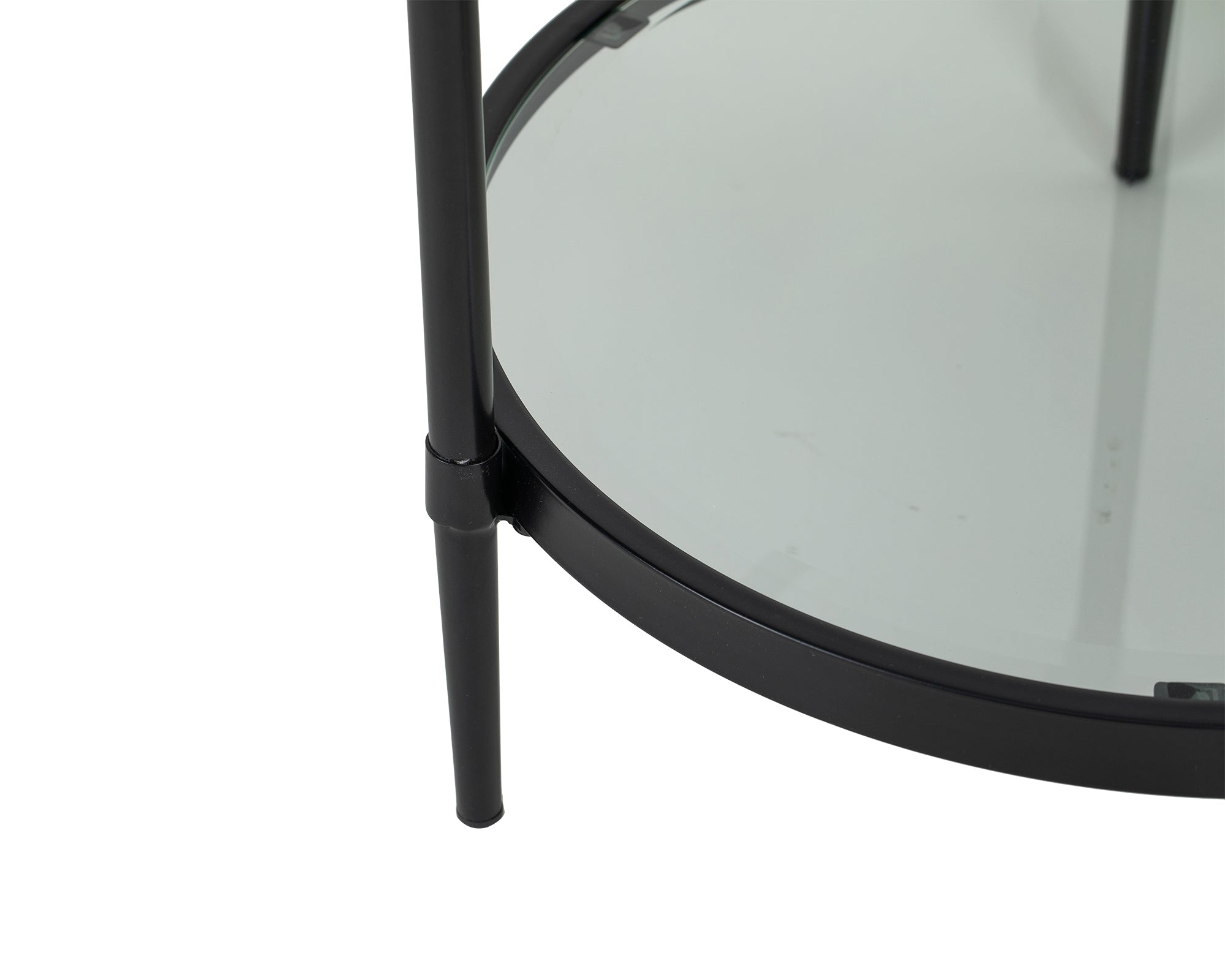Adlon Side Table  -  Industrial Brown/Clear Glass